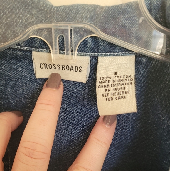 Vintage Crossroads 100% Cotton Long Sleeve Denim Jean Jacket Size Small - Picture 11 of 12